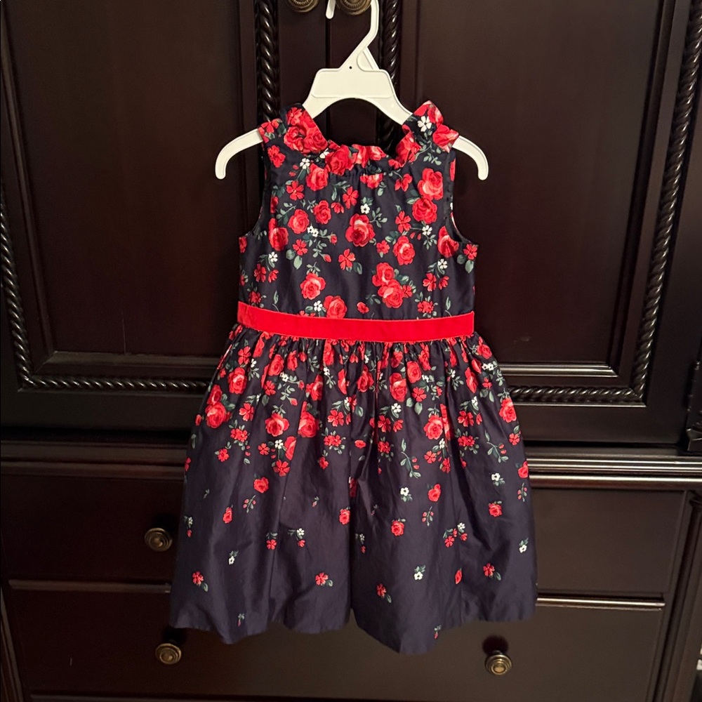 Janie and Jack Navy and Red Floral Dress